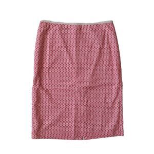 Talbots Pink & Cream Embroidered Eyelet Cutout Pencil Style Skirt Women's Size 4